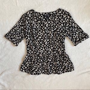 Leopard Print Peplum Blouse MEDIUM